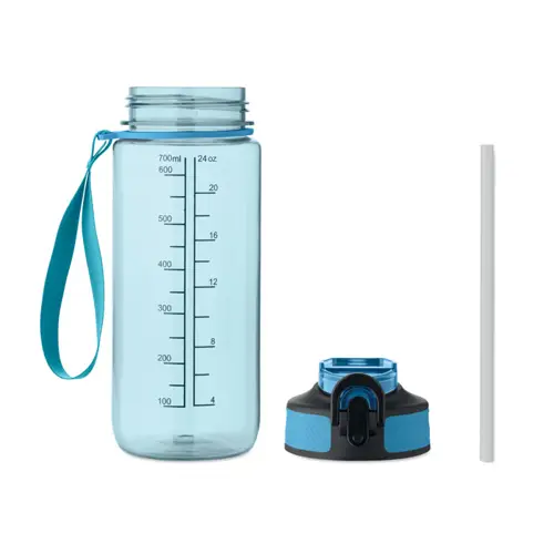 Borraccia sportiva motivazionale in RPET con cannuccia integrata da 700ml