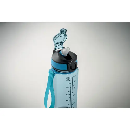 Borraccia sportiva motivazionale in RPET con cannuccia integrata da 700ml