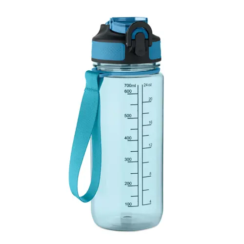 Borraccia sportiva motivazionale in RPET con cannuccia integrata da 700ml