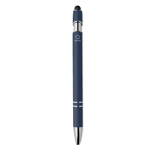 Penna a sfera touch in alluminio riciclato refill blu