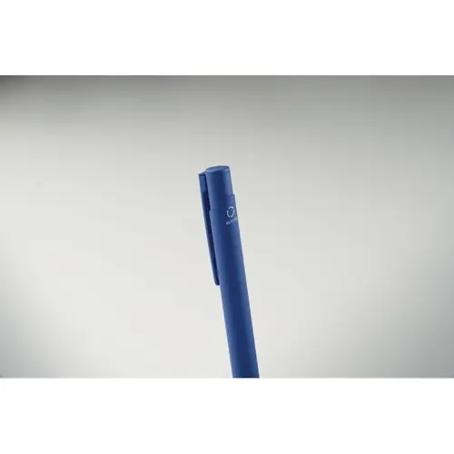Penna in alluminio riciclato con finitura gommata refill blu
