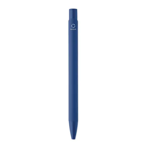 Penna in alluminio riciclato con finitura gommata refill blu
