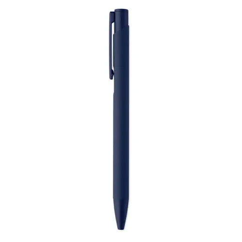 Penna in alluminio riciclato con finitura gommata refill blu