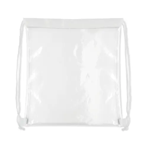 Sacca con chiusura a coulisse trasparente in EVA e PVC 36x40cm