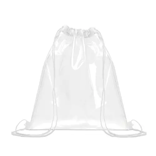 Sacca con chiusura a coulisse trasparente in EVA e PVC 36x40cm