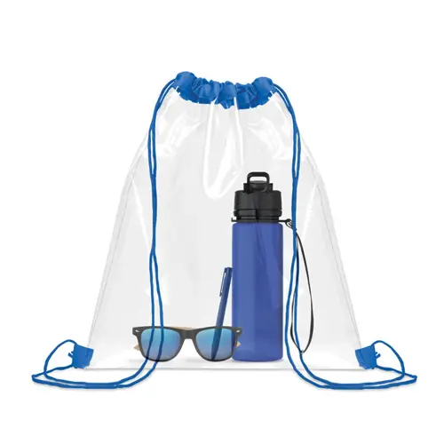 Sacca con chiusura a coulisse trasparente in EVA e PVC 36x40cm