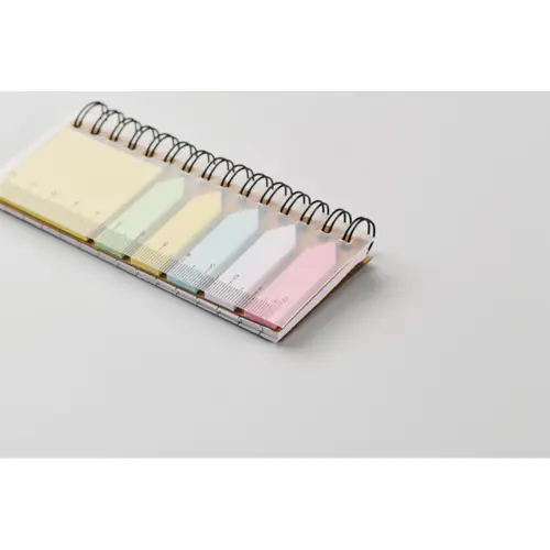 Memopad spiralato con note adesive e segnapagina in carta riciclata