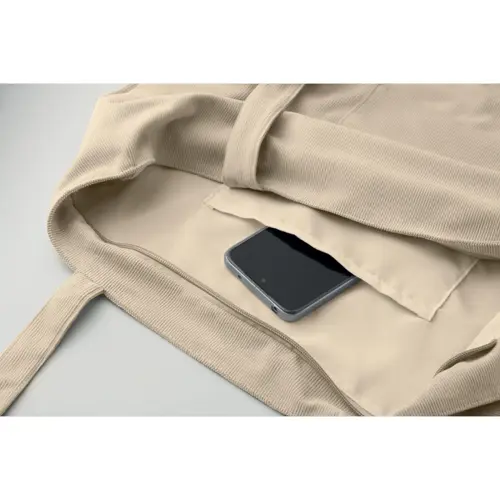 Borsa da spiaggia in velluto a coste con chiusura a zip e tasca frontale da 220gr 39x12x37cm