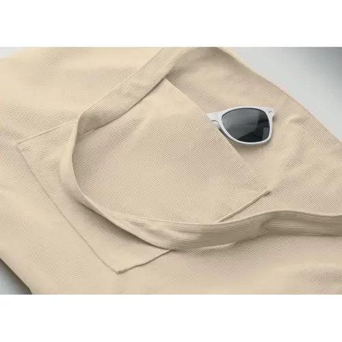 Borsa da spiaggia in velluto a coste con chiusura a zip e tasca frontale da 220gr 39x12x37cm