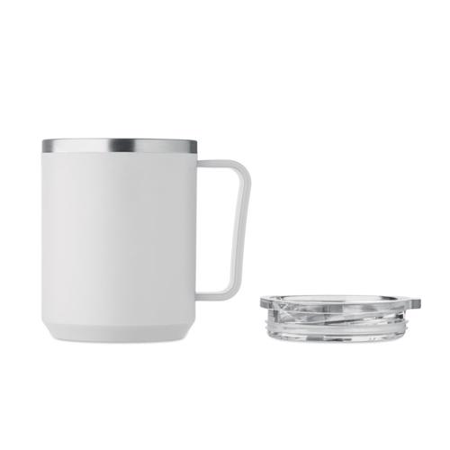 Tazza termica con coperchio e interno in acciaio inox riciclato e esterno in PP ricilato da 400 ml
