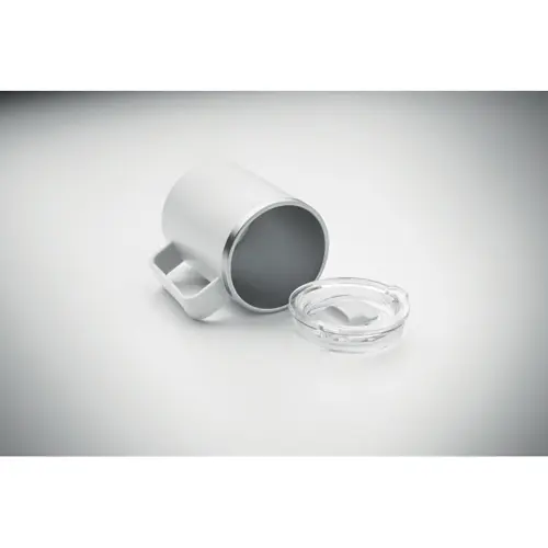 Tazza termica con coperchio e interno in acciaio inox riciclato e esterno in PP ricilato da 400 ml