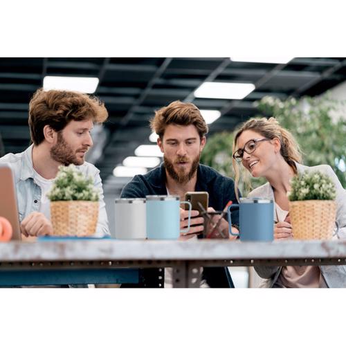 Tazza termica con coperchio e interno in acciaio inox riciclato e esterno in PP ricilato da 400 ml