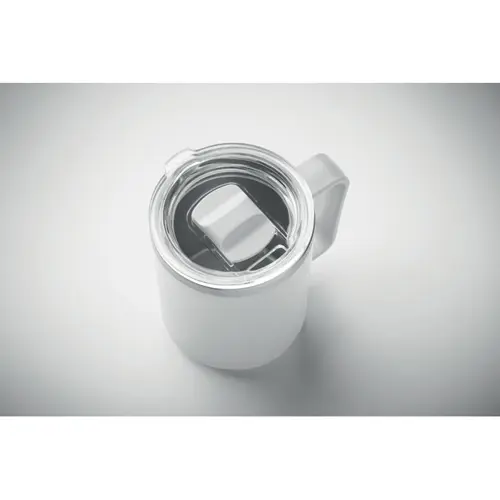Tazza termica con coperchio e interno in acciaio inox riciclato e esterno in PP ricilato da 400 ml