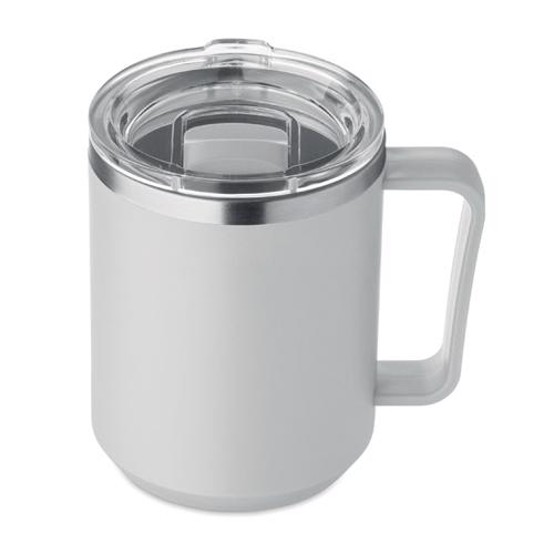 Tazza termica con coperchio e interno in acciaio inox riciclato e esterno in PP ricilato da 400 ml
