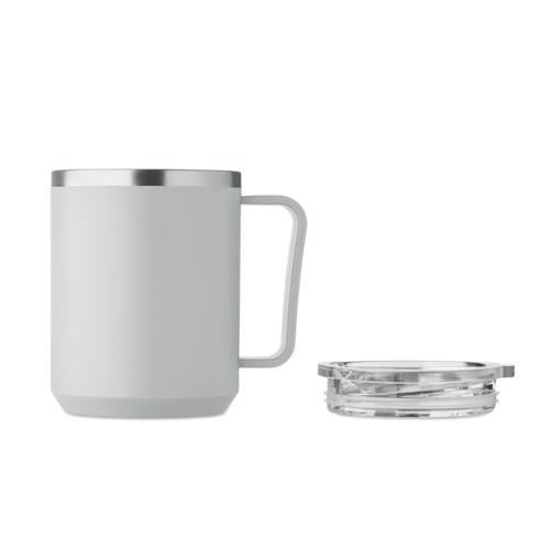 Tazza termica con coperchio e interno in acciaio inox riciclato e esterno in PP ricilato da 400 ml