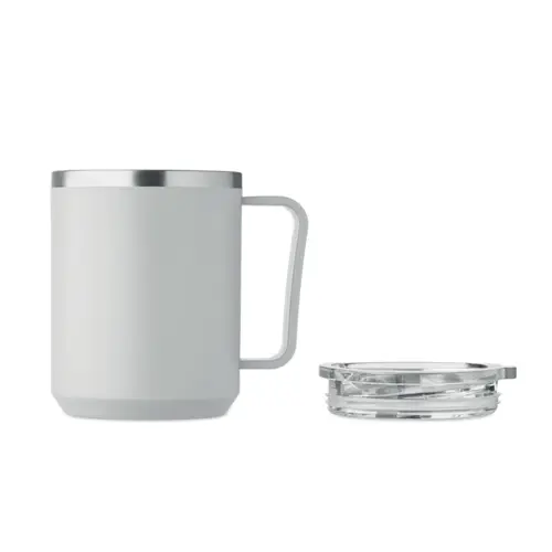 Tazza termica con coperchio e interno in acciaio inox riciclato e esterno in PP ricilato da 400 ml