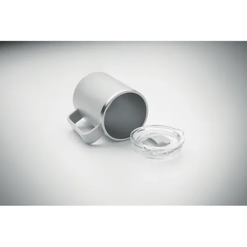 Tazza termica con coperchio e interno in acciaio inox riciclato e esterno in PP ricilato da 400 ml