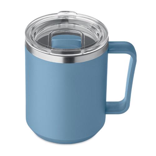 Tazza termica con coperchio e interno in acciaio inox riciclato e esterno in PP ricilato da 400 ml