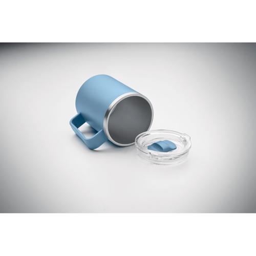 Tazza termica con coperchio e interno in acciaio inox riciclato e esterno in PP ricilato da 400 ml