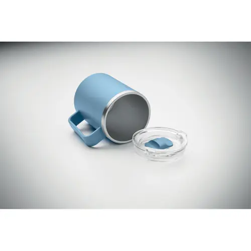 Tazza termica con coperchio e interno in acciaio inox riciclato e esterno in PP ricilato da 400 ml