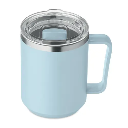 Tazza termica con coperchio e interno in acciaio inox riciclato e esterno in PP ricilato da 400 ml