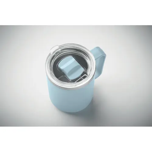 Tazza termica con coperchio e interno in acciaio inox riciclato e esterno in PP ricilato da 400 ml
