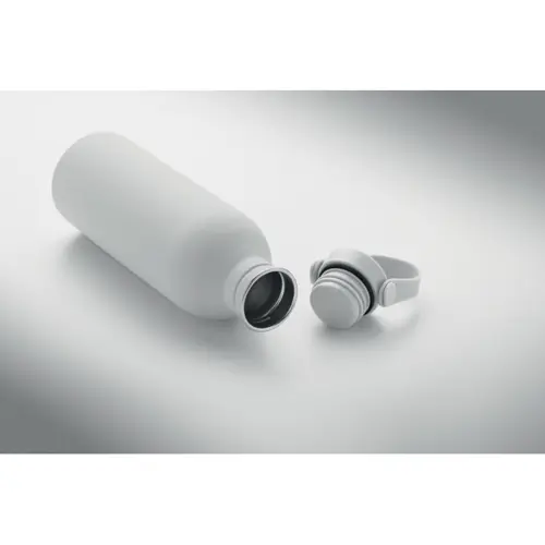 Borraccia in acciaio inox riciclato e finitura gomma con manico silicone 500ml