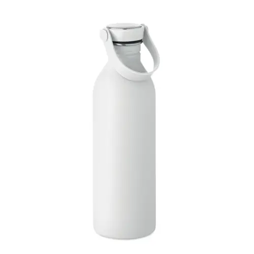 Borraccia in acciaio inox riciclato e finitura gomma con manico silicone 500ml