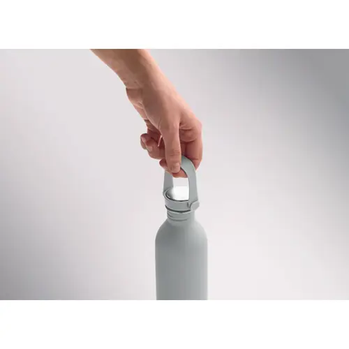 Borraccia in acciaio inox riciclato e finitura gomma con manico silicone 500ml