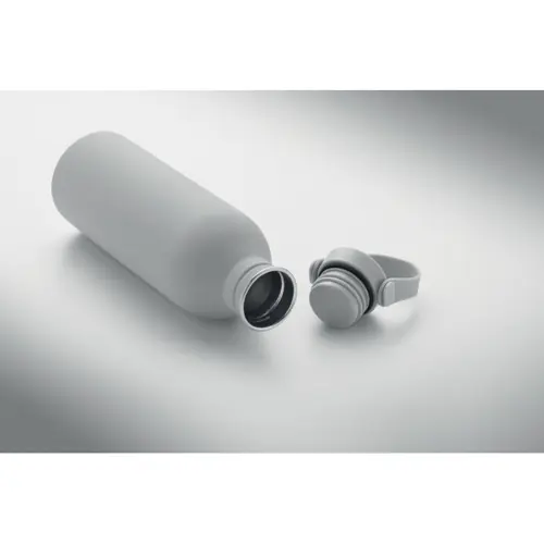 Borraccia in acciaio inox riciclato e finitura gomma con manico silicone 500ml