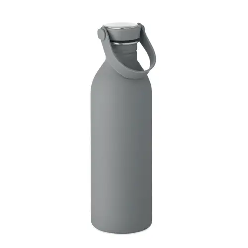 Borraccia in acciaio inox riciclato e finitura gomma con manico silicone 500ml