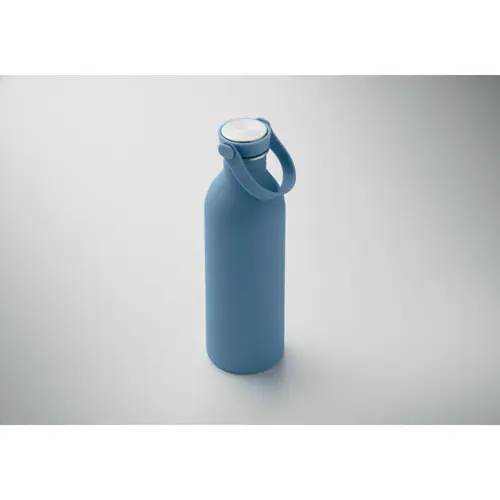 Borraccia in acciaio inox riciclato e finitura gomma con manico silicone 500ml