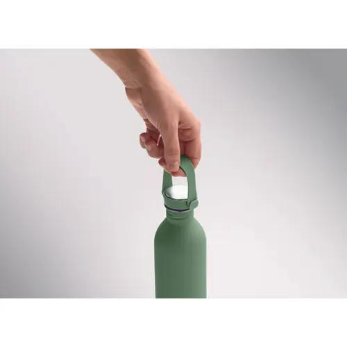 Borraccia in acciaio inox riciclato e finitura gomma con manico silicone 500ml