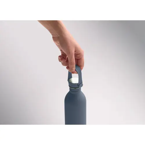 Borraccia in acciaio inox riciclato e finitura gomma con manico silicone 500ml