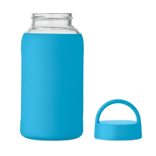 Borraccia in vetro con custodia in silicone e tappo con maniglia da 600ml
