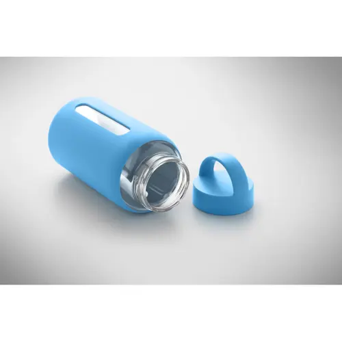 Borraccia in vetro con custodia in silicone e tappo con maniglia da 600ml