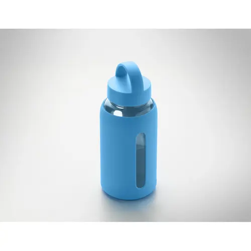 Borraccia in vetro con custodia in silicone e tappo con maniglia da 600ml