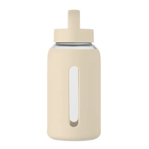Borraccia in vetro con custodia in silicone e tappo con maniglia da 600ml