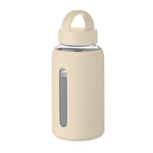 Borraccia in vetro con custodia in silicone e tappo con maniglia da 600ml