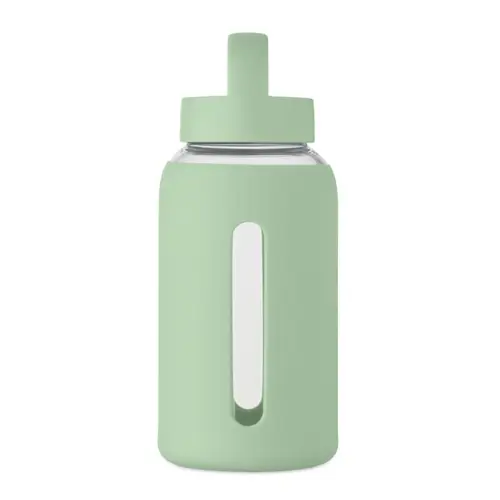 Borraccia in vetro con custodia in silicone e tappo con maniglia da 600ml