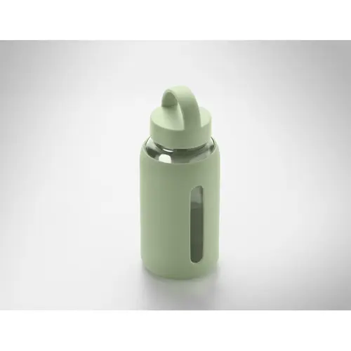Borraccia in vetro con custodia in silicone e tappo con maniglia da 600ml