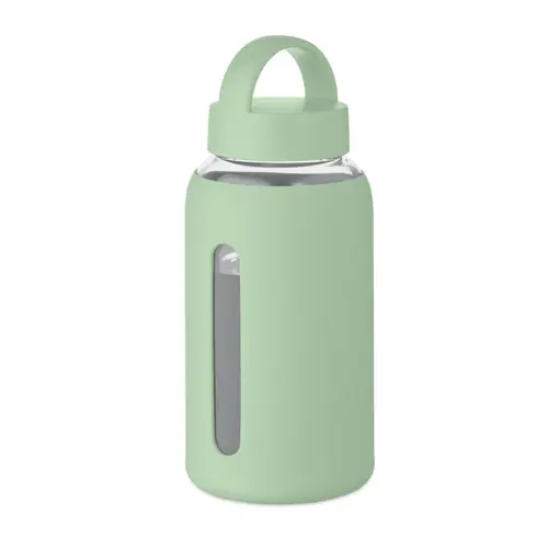 Borraccia in vetro con custodia in silicone e tappo con maniglia da 600ml