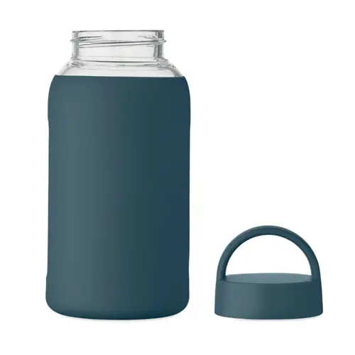 Borraccia in vetro con custodia in silicone e tappo con maniglia da 600ml
