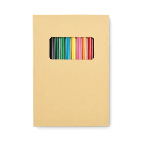 Set da disegno per bambini con 50 fogli di carta riciclata e 12 matite colorate in legno