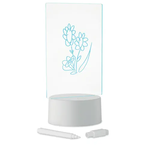 Lavagna luminosa a LED con pennarello bianco cancellabile