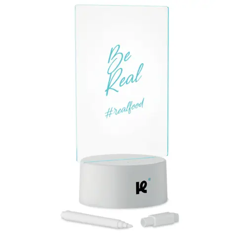 Lavagna luminosa a LED con pennarello bianco cancellabile