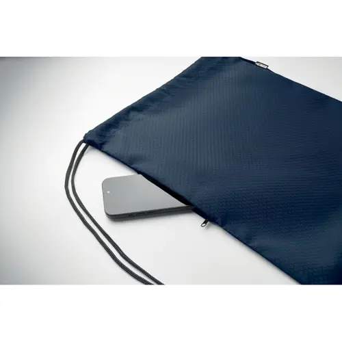 Sacca in RPET con tasca laterale verticale con zip 34x42cm