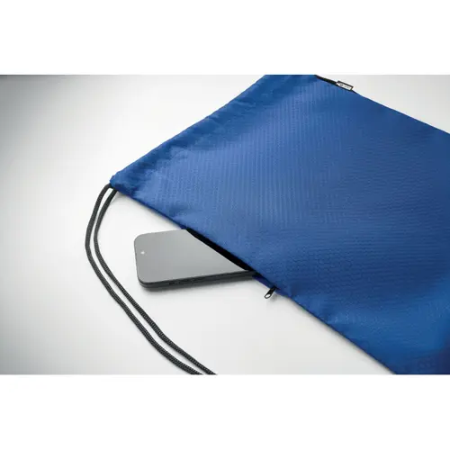 Sacca in RPET con tasca laterale verticale con zip 34x42cm