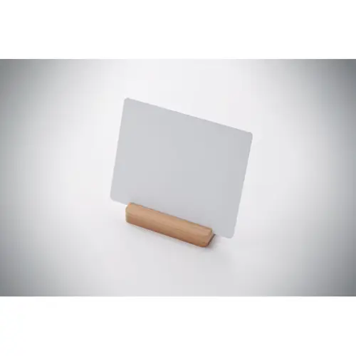 Targa in alluminio con base in bambù 12x15cm