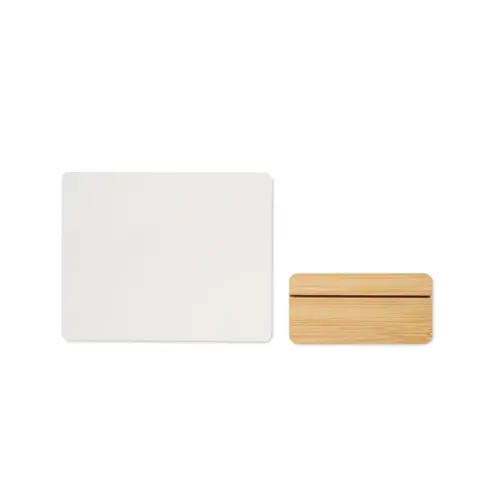 Targa in alluminio con base in bambù 12x15cm